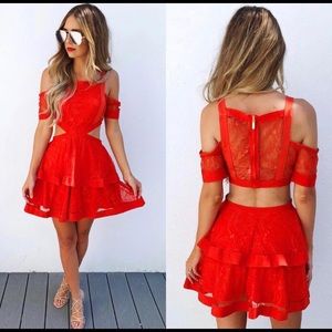 Wow Couture Sexy Red Lace Short Dress! Brand new!